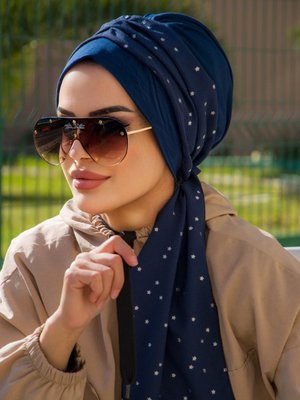 Fularlı Bone Lacivert Yıldız