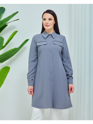 Süs Cep Detaylı Düğmeli Tunik