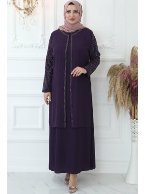 Mürdüm Suzan Abiye Elbise