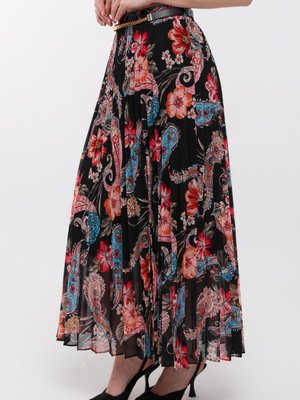 Beli Lastikli Astarlı Piliseli Şifon Etek Qys Beli Lastikli Astarlı Piliseli Şifon Etek Qys