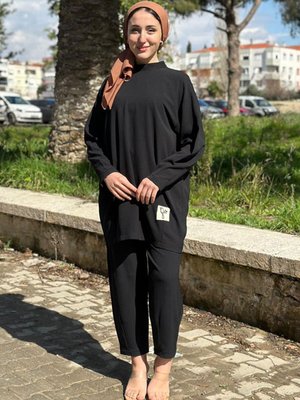 Siyah Arma Nakışlı Basic Takım Siyah Arma Nakışlı Basic Takım
