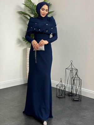 Tasarım Abiye Elbise Lacivert Tasarım Abiye Elbise Lacivert
