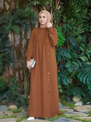 Berlin Yandan Düğmeli Ferace Tütün