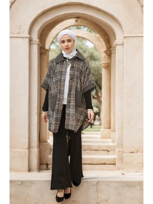 Gri Bebe Yaka Ekose Desenli Panço