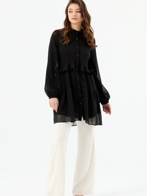 Kat Kat Işıl Tunik Siyah