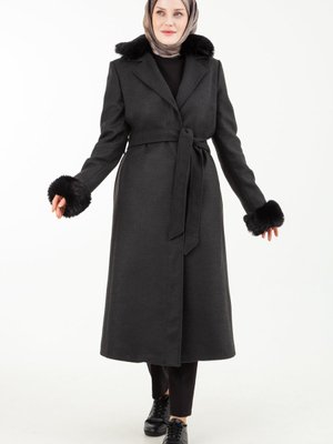 Trend Kaşe Kaban/pardesü Çıkarılabilir Peluş Kış Sezonu