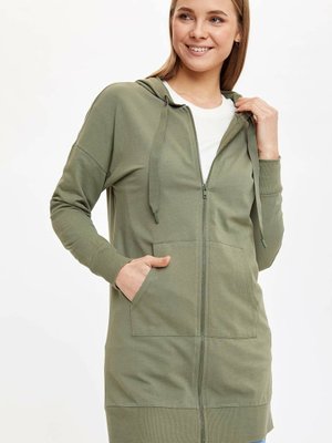 Relax Fit Kapüşonlu Sweatshirt Kumaşı Hırka