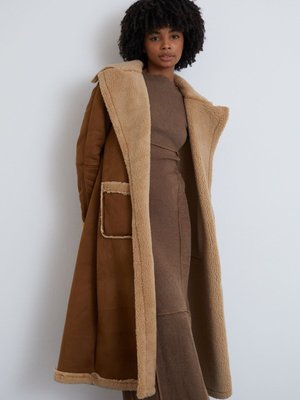 Taba Süet Kürklü Uzun Kürk