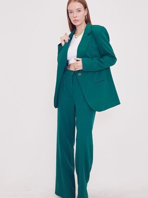 Yeşil Retro Palazzo Pantolon