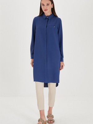 Gizli Düğme Detaylı Tunik I?ndigo T