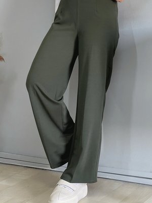 Bol Paça Beli Lastikli Pantolon Haki Bol Paça Beli Lastikli Pantolon Haki