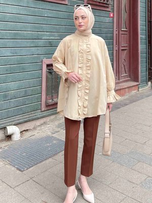 Oversize Flores Fırfırlı Tunik