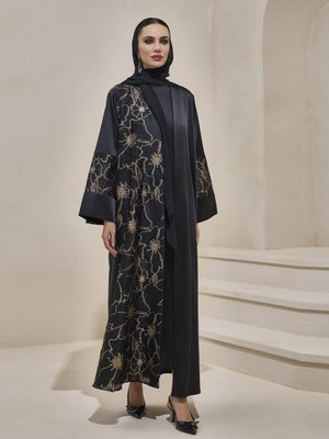Siyah Vera Abaya Set