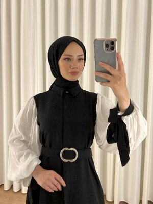 Kuşaklı İkili Takım Siyah