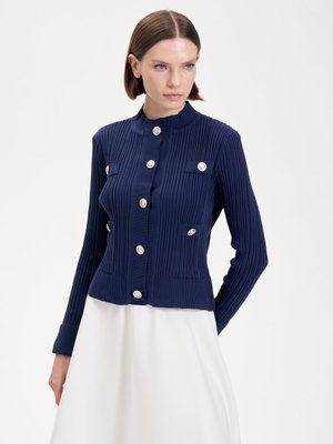 Diva Düğmeli Triko Hırka Lacivert