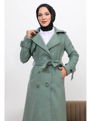 Mint Kruvaze Yaka Cepli Kaşe Kaban Mint Kruvaze Yaka Cepli Kaşe Kaban