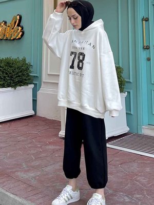 Manhattan Baskılı İplik Sweatshirt