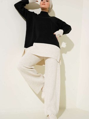 Kalın Kışlık Renk Geçişli Salaş İkili Triko Takım Kalın Kışlık Renk Geçişli Salaş İkili Triko Takım