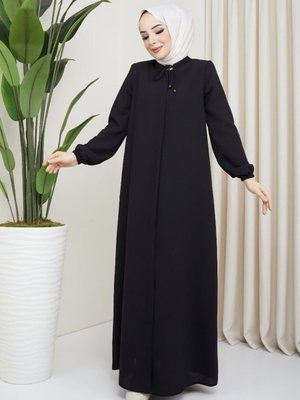 Salaş Kesim Yakası Bağcıklı Ferace