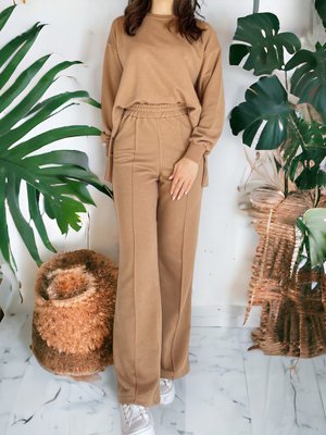 Açık Kahve Tunikli Takım İplik Mevsimlik