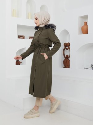 Uzun Içi Kürklü Spor Kışlık Mont Kaban