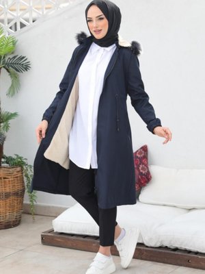 İçi Peluşlu Bondit Parka Mont