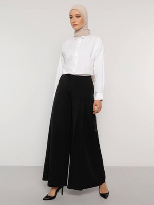Siyah Düz Renk Pantolon Etek