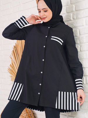 Eteği Ve Kol Ucu Çizgili Tunik