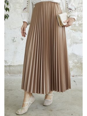 Kahve Sık Piliseli Etek