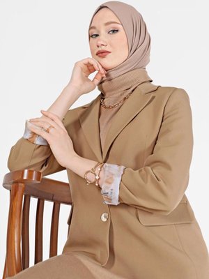 Astarı Baskılı Klasik Yaka Ceket