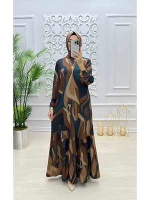 Kumaş Bulut Desen Kışlık Elbise (büyük Beden) Kumaş Bulut Desen Kışlık Elbise (büyük Beden)