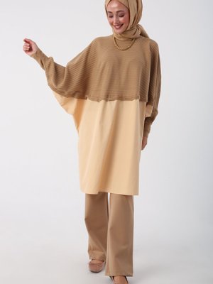 Bej01 Dokuma Garnili Triko Tunik