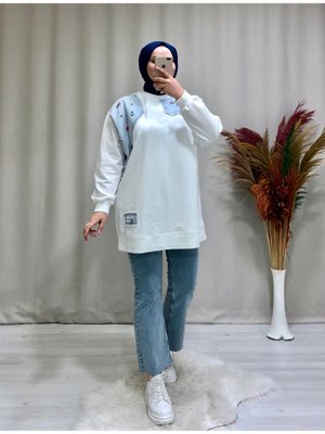 Tesettür Taş İşleme Detaylı Sweatshirt
