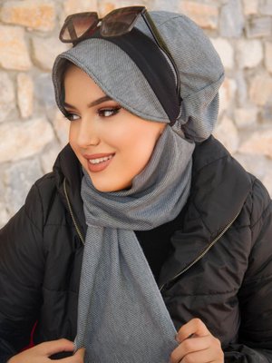 Desenli Şapka Füme Siyah