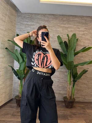 Siyah Paraşüt Pantolon