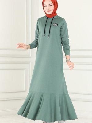 Mint Arma Detaylı Elbise