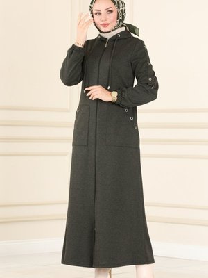 Haki Kuşgözü Detaylı Ferace Haki Kuşgözü Detaylı Ferace