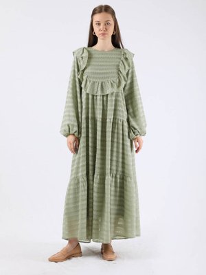 Dalga Desenli Elbise Mint Dalga Desenli Elbise Mint