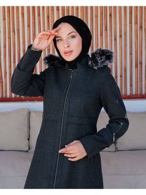 Kmkbin Kadın Kol Detaylı Diz Altı Öz Altay Kaşe Kaban Kmkbin Kadın Kol Detaylı Diz Altı Öz Altay Kaşe Kaban