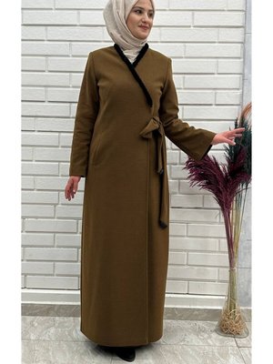 Yandan Bağlı Kışlık Kaşe Pardesü