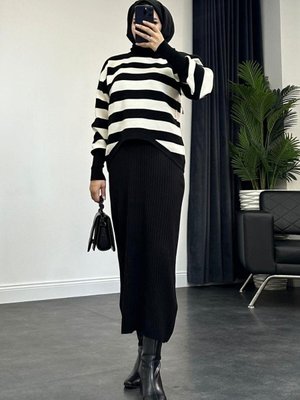 Buse Triko Elbise Siyah Buse Triko Elbise Siyah