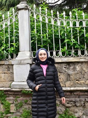 Düz Dikiş Fermuar Modelli Şişme Mont Siyah Siyah