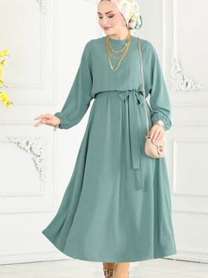 Mint Beli Lastikli Aerobin Elbise