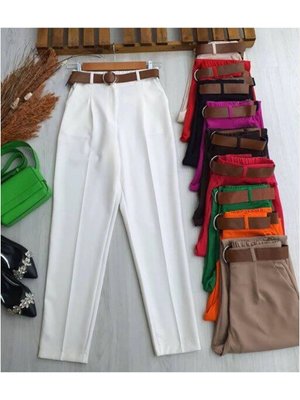 Kemerli Beli Lastikli Havuç Pantolon