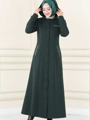 Zümrüt Kapüşonlu Kışlık Ferace Zümrüt Kapüşonlu Kışlık Ferace