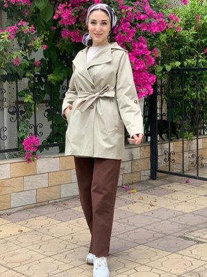 Vizon Basıc Düğmeli Trençkot