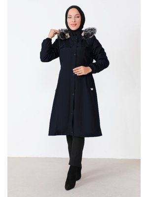 Lacivert Beli Lastikli Mont