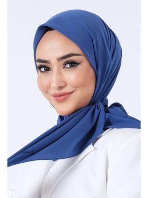 Koyu İndigo Asya Eşarp