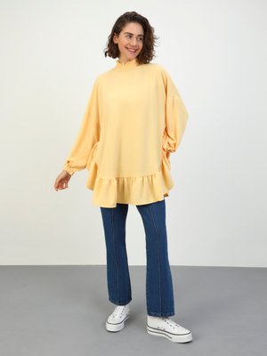 Sarı Volan Detaylı Aerobin Tunik