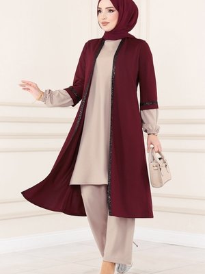 Bordo & Vizyon Pul Detaylı Takım Bordo & Vizyon Pul Detaylı Takım